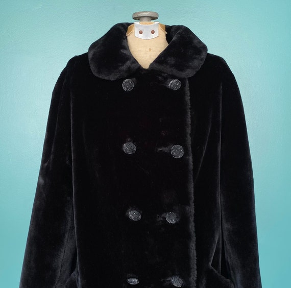 Vintage Faux Fur Womens Black Long Coat TaraLynEv… - image 5