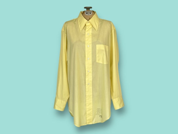 70s Collared Yellow Button Up Shirt TaraLynEvansS… - image 2