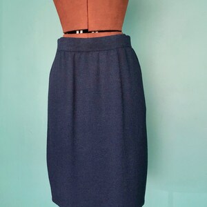 St John 90s Blue Knit Straight Skirt TaraLynEvansStudio image 3