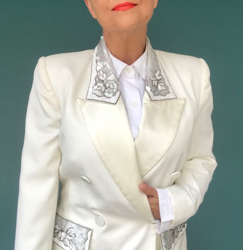80s Blazer Double Breasted Tuxedo Jacket TaraLynEvansStudio
