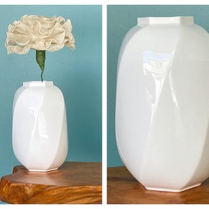White Ceramic Vase Modern White Vase Ceramic Flower Vase Tall - Etsy