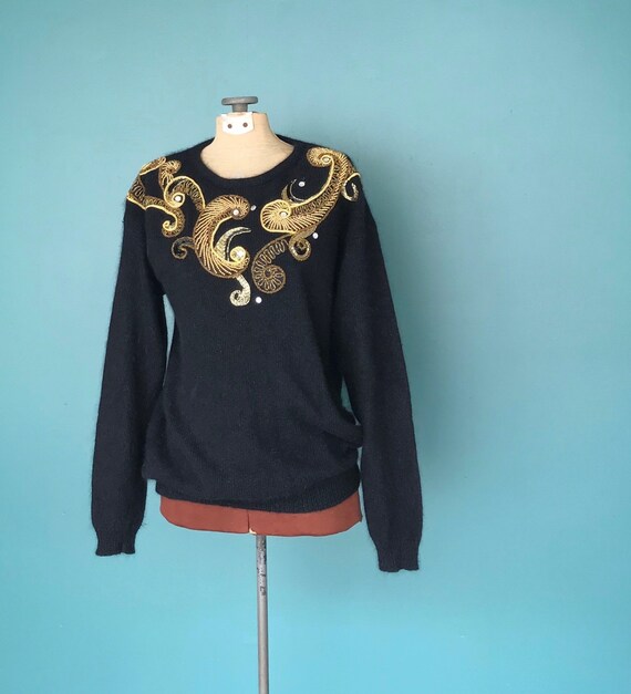 Beaded 80s Sweater 80s Angora Sweater, TaraLynEvan