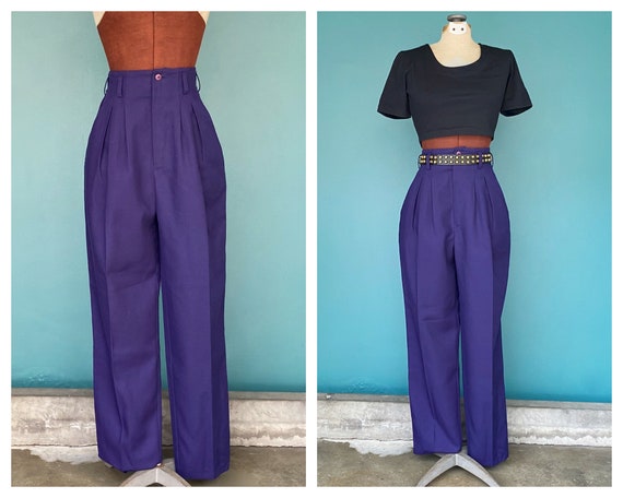 Purple Pants Purple Trousers 80s Pants 