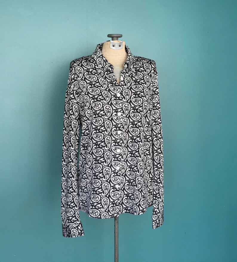 TaraLynEvansStudio 90s Silk Blouse Paisley Silk Shirt