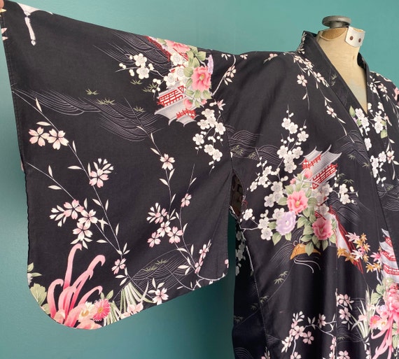Japanese Kimono Floral Kimono Long Kimono Cotton … - image 5