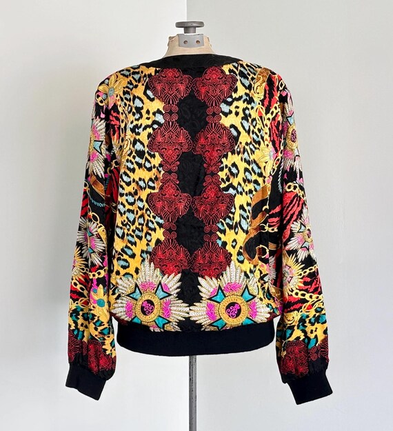 Medium 1980s Diane Freis Beaded Lace Jacket Spring Pastel Bolero