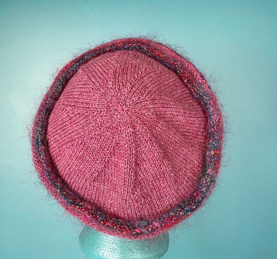 Beret Pink Beret Slouchy Beret Hat Knit Beret Vin… - image 4