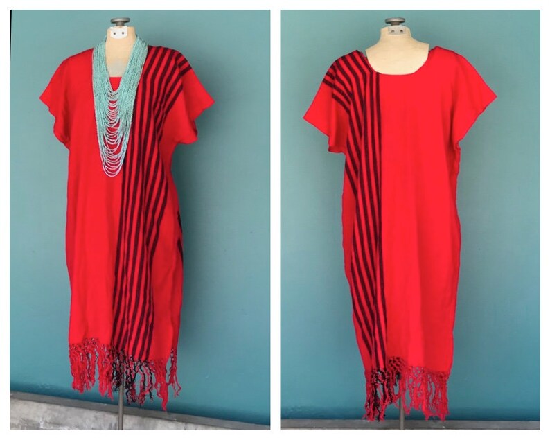 red boho maxi dress