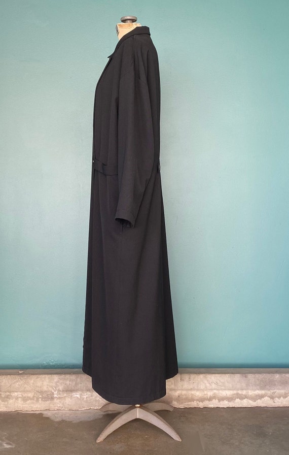 Retro Black Wool Long Maxi Coat Vintage Maxi Coat… - image 6