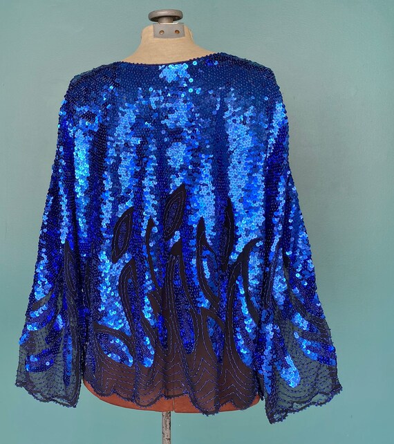 Sequin Top Blue Top Vintage Sequin Top TaraLynEva… - image 8