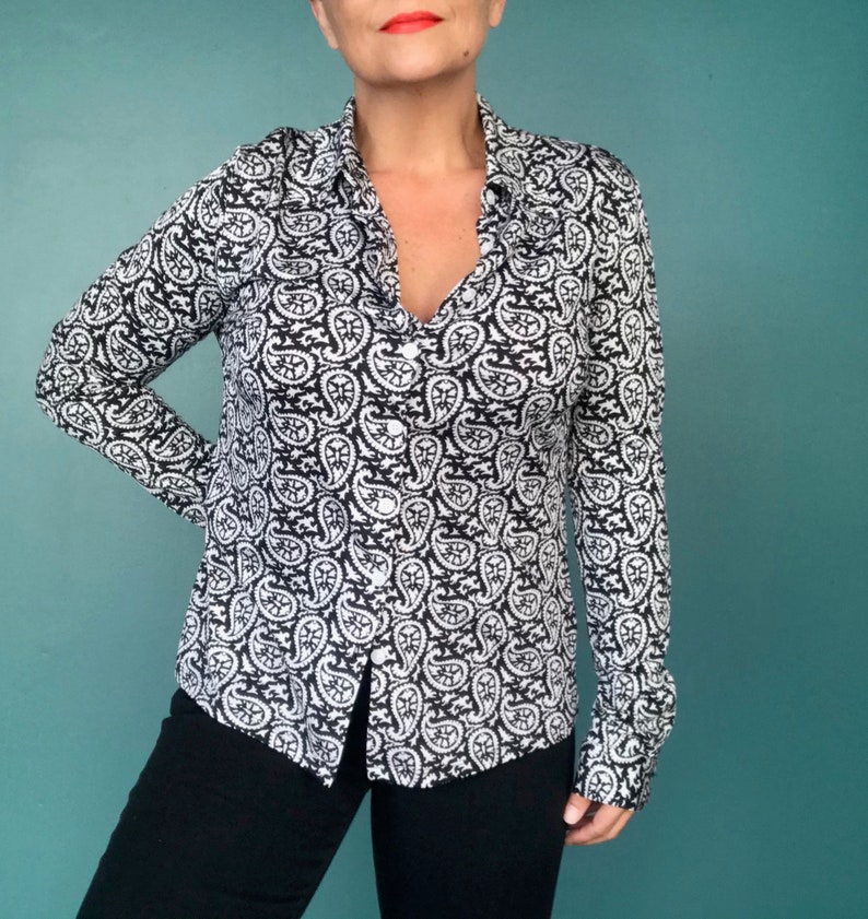 TaraLynEvansStudio 90s Silk Blouse Paisley Silk Shirt