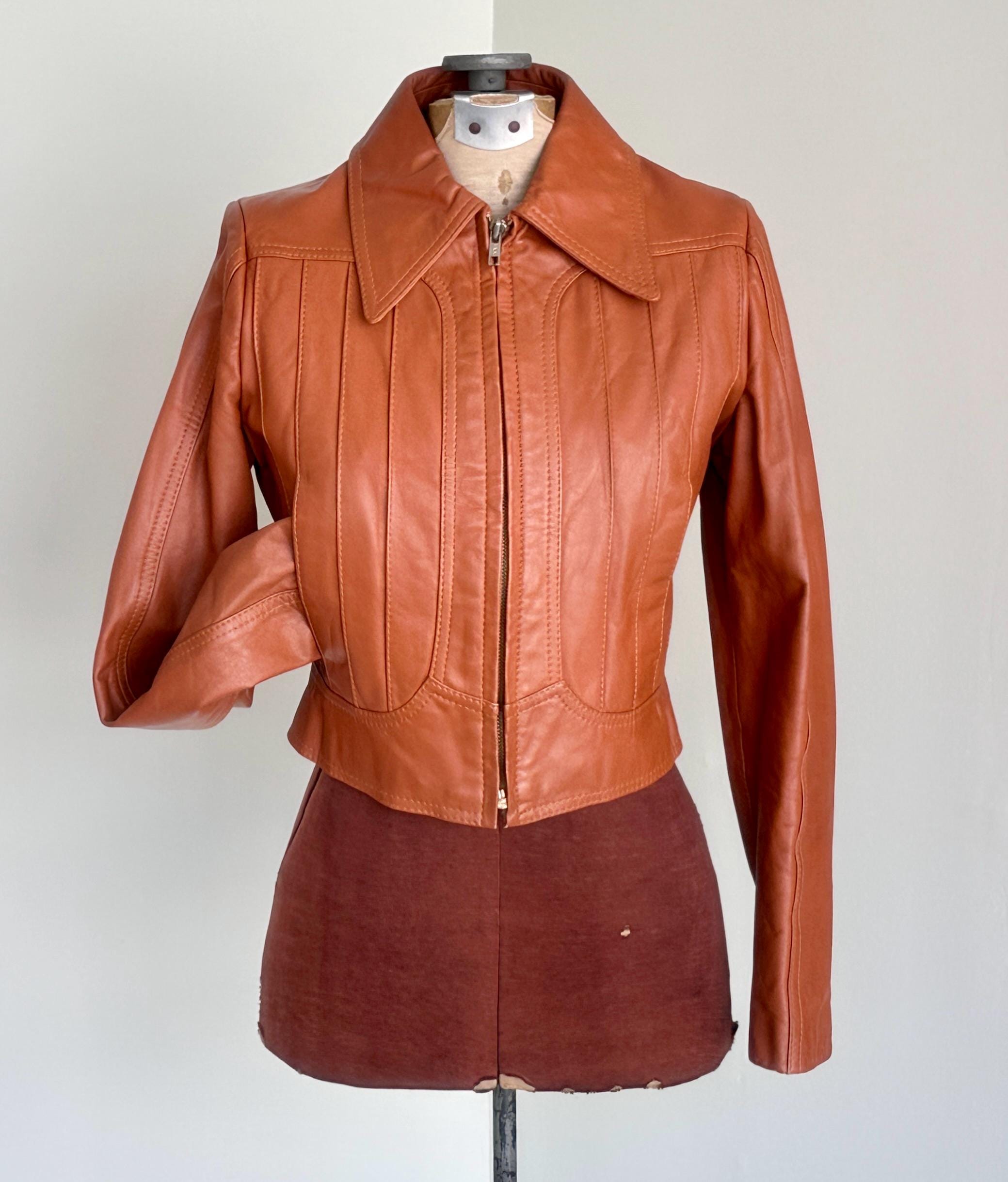 Brown Leather Jacket Cropped Short Jacket Women Leather Jacket