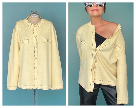 Buy Vintage St John Pastel Yellow Cardigan Women Cardigan Oversized Cardigan Ladies Cardigan Sweater Cardigan Taralynevansstudio Online in India Etsy