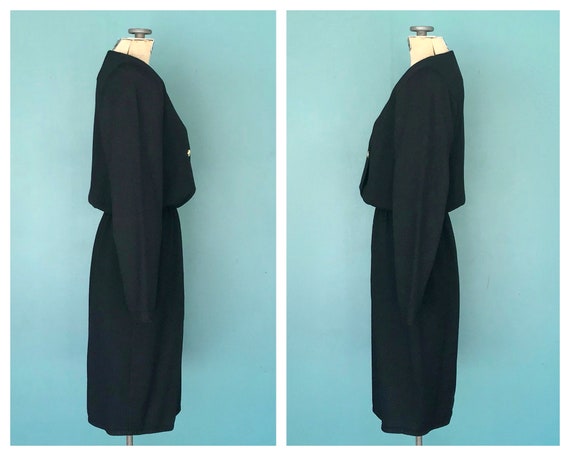 St John 80s Black Knit Sweater Dress 80s Dress Vi… - image 5