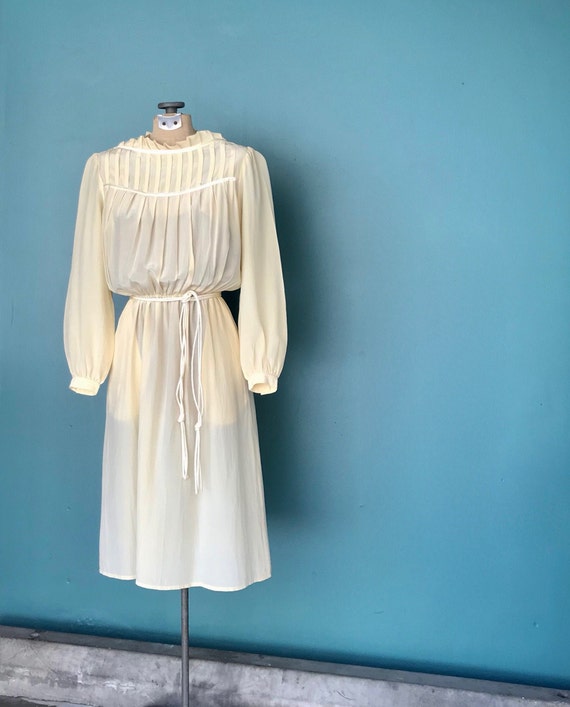 Vintage 80s Sheer Silk Midi Dress TaraLynEvansStu… - image 2