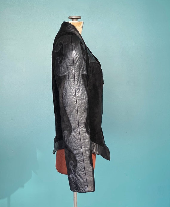 80s Leather Jacket Black Leather Jacket Leather J… - image 6