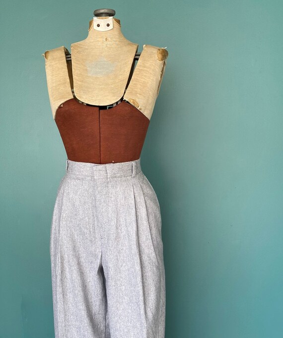 80s Pants Vintage Trousers Retro Pants Grey Pants… - image 4