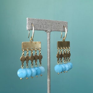 Blue Chandelier Earrings Boho Earrings Dangle, TaraLynEvansStudio image 4