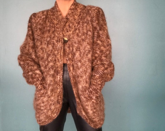 80s Mohair Cardigan Mohair Sweater Coat, TaraLynEv