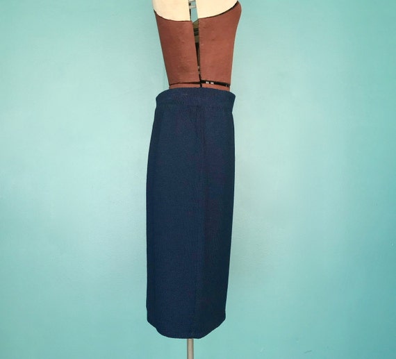 St John 90s Blue Knit Straight Skirt TaraLynEvans… - image 4