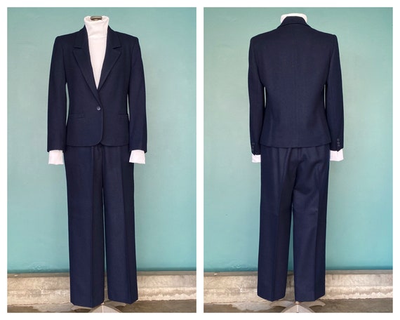 Vintage 80s Black Minimalist Short Trouser Suit Set
