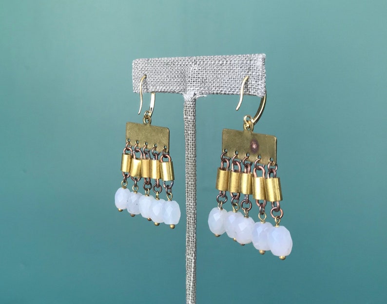 Chandelier Beaded Earrings Stone Boho Earrings, TaraLynEvansStudio image 8