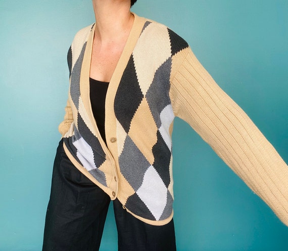 Liz Claiborne Cardigan Argyle Long Cardigan, TaraL