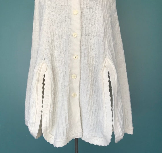 Vintage Crochet White Poncho Sweater TaraLynEvans… - image 5