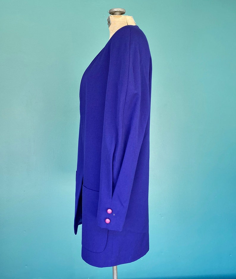 Vintage 80s Purple Wool Womens Blazer TaraLynEvansStudio image 5