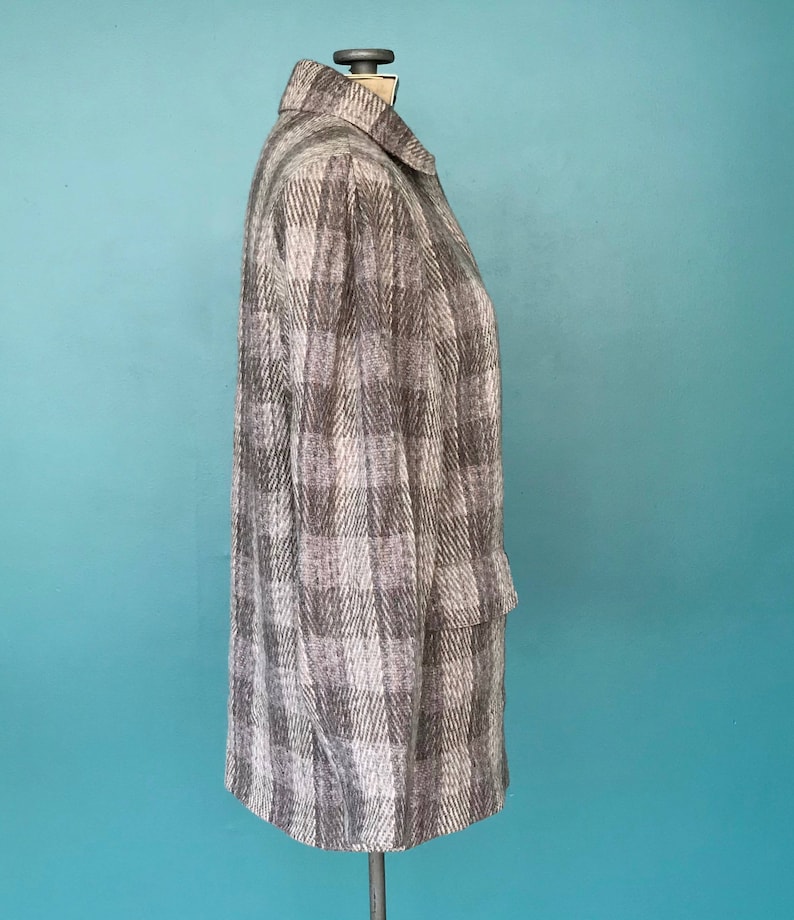 80s Plaid Wool Coat Double Breasted Coat TaraLynEvansStudio