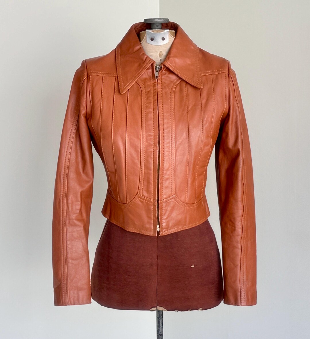 Brown Leather Jacket Cropped Short Jacket Women Leather Jacket