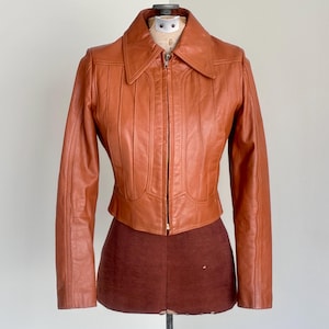 Brown Leather Jacket Cropped Short Jacket Women Leather Jacket