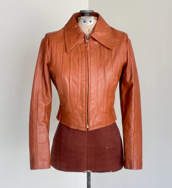 Brown Leather Jacket Cropped Short Jacket Women Leather Jacket