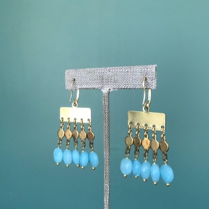 Blue Chandelier Earrings Boho Earrings Dangle, TaraLynEvansStudio image 7