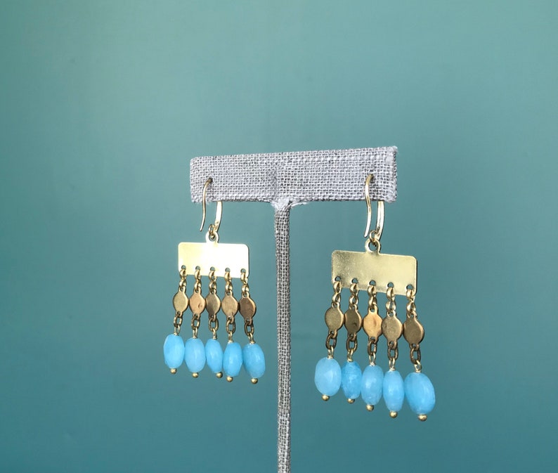 Blue Chandelier Earrings Boho Earrings Dangle, TaraLynEvansStudio image 7