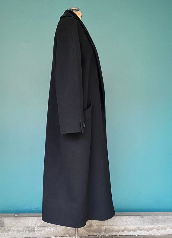 Black Coat Women 80s Coat Black Coat Wool Coat Vi… - image 5