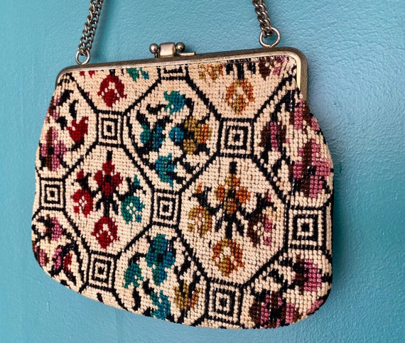 Tapestry Purse Carpet Bag Tapestry Bag Fabric Bag… - image 5