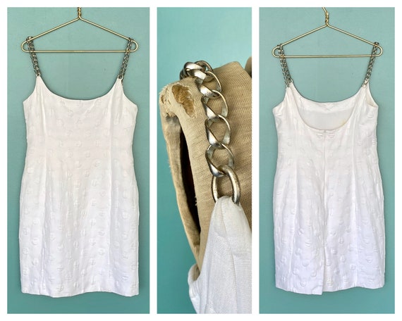 White Slip Dress 90s Anne Klein Dress, 32 Waist Me