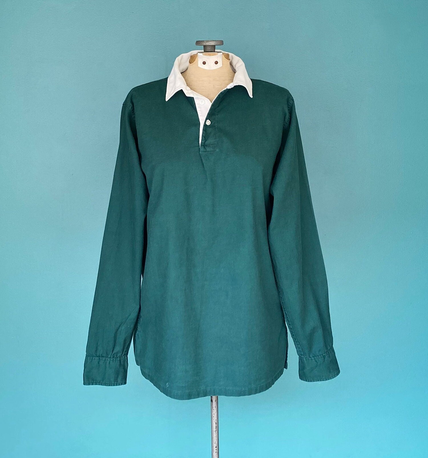 Rugby Shirt Retro 70s Shirt Green Shirt Vintage Rugby Shirt Etsy