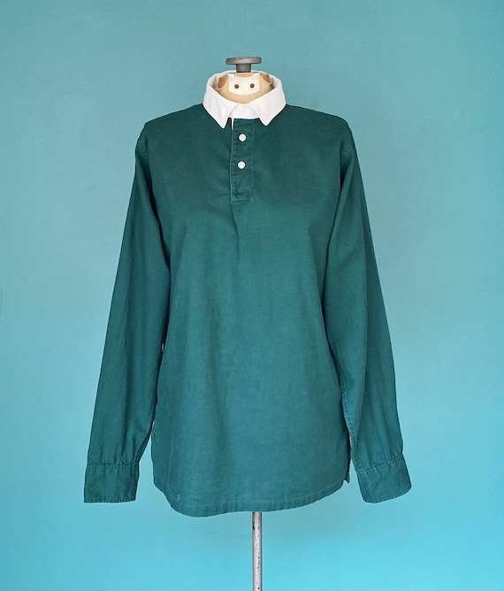 Rugby Shirt Retro 70s Shirt Green Shirt Vintage R… - image 3