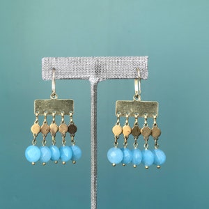 Blue Chandelier Earrings Boho Earrings Dangle, TaraLynEvansStudio image 8