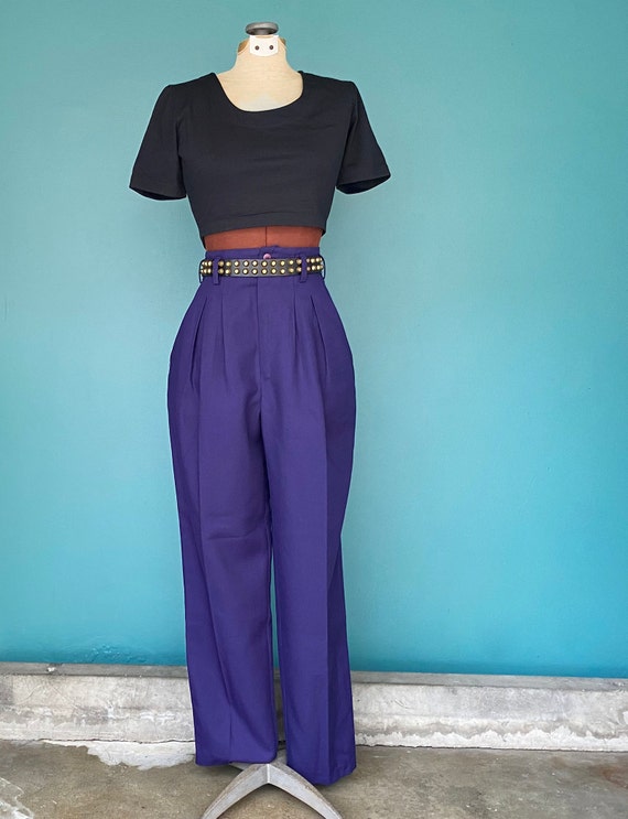 Purple Pants Purple Trousers 80s Pants 