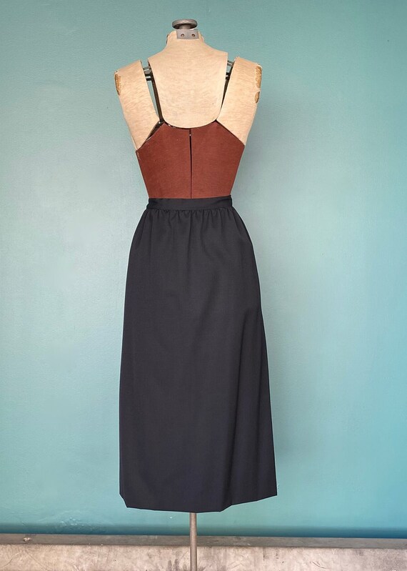 Adolfo Black Skirt Midi Skirt 80s Skirt Vintage M… - image 6
