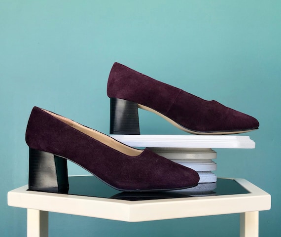 Leather Block Heel Shoes Square Toe Shoes, TaraLyn