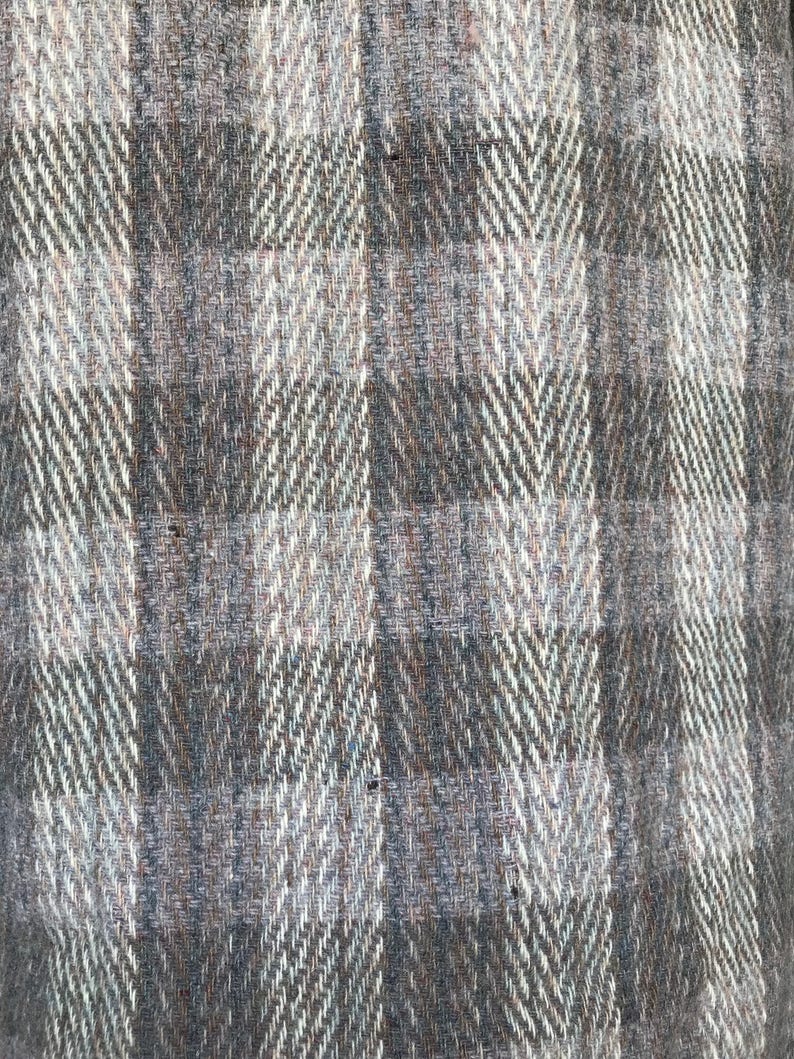 80s Plaid Wool Coat Double Breasted Coat TaraLynEvansStudio