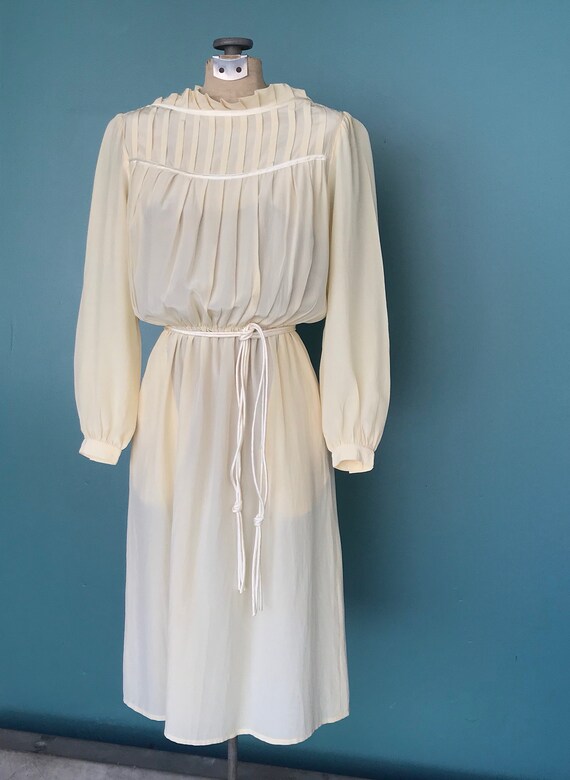 Vintage 80s Sheer Silk Midi Dress TaraLynEvansStu… - image 3