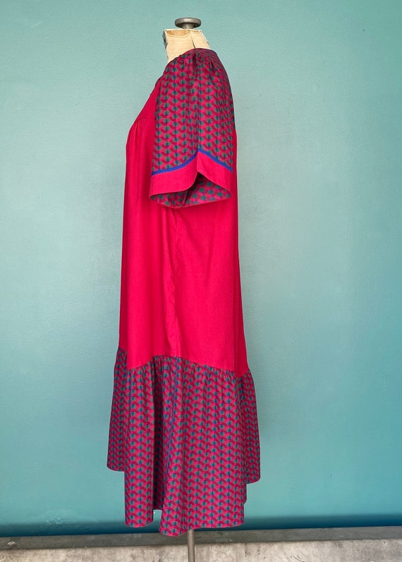 House Dress Red Dress Vintage Maxi Dress Cotton S… - image 7