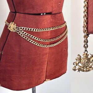Vintage Gold Chain Link Womens Metal Belt Wide Belt Waist  display picture 2