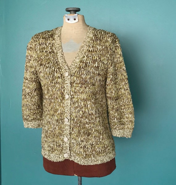 50s Cardigan V Neck Cardigan Knit Cardigan TaraLy… - image 3