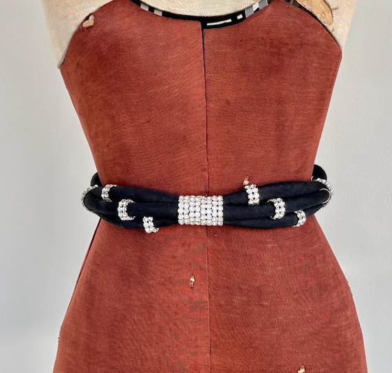 VTG,RECTANGLE ELASTIC METAL AND RHINESTONE 80S,BELT VTG,RECTANGLE ELASTIC METAL AND RHINESTONE 80S,BELT main image 4